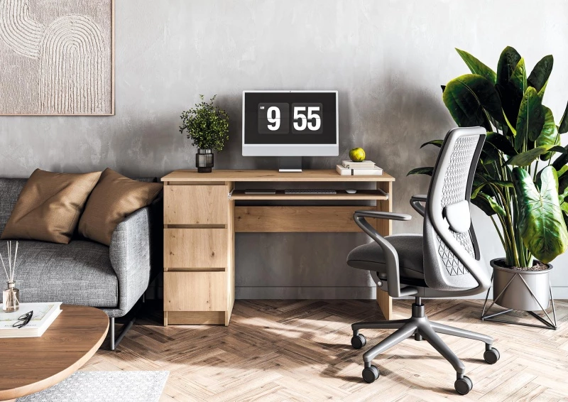 Design Plus Studio Kuchni & Salon Meblowy | CINO biurko, dąb artisan (2p1szt) | 5905248137455