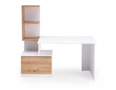 Design Plus Studio Kuchni & Salon Meblowy | MISO biurko, biały / dąb artisan (2p1szt) | 5905248137479