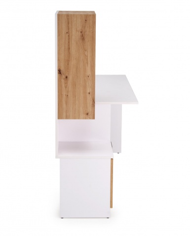 Design Plus Studio Kuchni & Salon Meblowy | MISO biurko, biały / dąb artisan (2p1szt) | 5905248137479