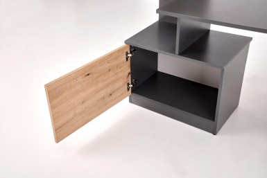 Design Plus Studio Kuchni & Salon Meblowy | MISO biurko, grafitowy / dąb artisan (2p1szt) | 5905248137486