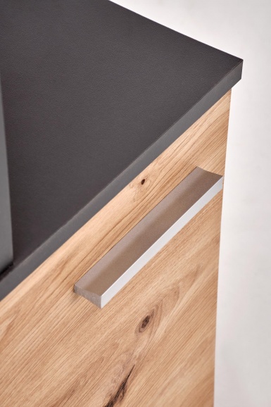 Design Plus Studio Kuchni & Salon Meblowy | MISO biurko, grafitowy / dąb artisan (2p1szt) | 5905248137486