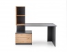 Design Plus Studio Kuchni & Salon Meblowy | MISO biurko, grafitowy / dąb artisan (2p1szt) | 5905248137486
