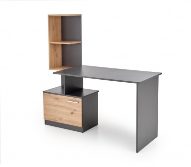 Design Plus Studio Kuchni & Salon Meblowy | MISO biurko, grafitowy / dąb artisan (2p1szt) | 5905248137486