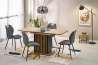 Design Plus Studio Kuchni & Salon Meblowy | WILSON stół rozkładany, blat - dąb artisan / czarny, nogi - dąb artisan / czarny (2p1szt) | 5905248137868