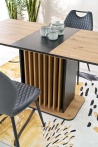 Design Plus Studio Kuchni & Salon Meblowy | WILSON stół rozkładany, blat - dąb artisan / czarny, nogi - dąb artisan / czarny (2p1szt) | 5905248137868