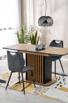 Design Plus Studio Kuchni & Salon Meblowy | WILSON stół rozkładany, blat - dąb artisan / czarny, nogi - dąb artisan / czarny (2p1szt) | 5905248137868