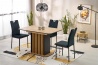 Design Plus Studio Kuchni & Salon Meblowy | WILSON stół rozkładany, blat - dąb artisan / czarny, nogi - dąb artisan / czarny (2p1szt) | 5905248137868