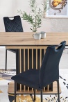 Design Plus Studio Kuchni & Salon Meblowy | WILSON stół rozkładany, blat - dąb artisan / czarny, nogi - dąb artisan / czarny (2p1szt) | 5905248137868