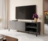 Design Plus Studio Kuchni & Salon Meblowy | ABETO szafka RTV 150 grafit mat/ grafit połysk | 2010001187271