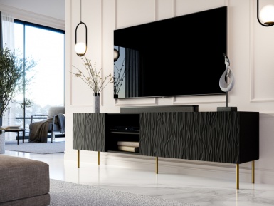 Design Plus Studio Kuchni & Salon Meblowy | JUNGLE RTV czarny mat/ czarny mat | 2010001193661