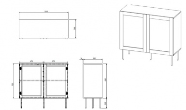 Design Plus Studio Kuchni & Salon Meblowy | JUTA komoda 100 (2D) czarny mat | 2010001199441