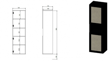 Design Plus Studio Kuchni & Salon Meblowy | JUTA witryna 2D czarny mat | 2010001199472
