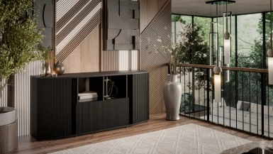 Design Plus Studio Kuchni & Salon Meblowy | MICHELLE komoda czarny/ dąb viking | 5903815003981