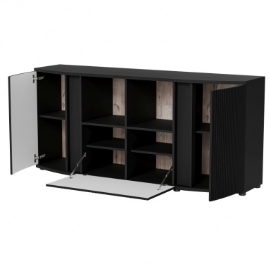 Design Plus Studio Kuchni & Salon Meblowy | MICHELLE komoda czarny/ dąb viking | 5903815003981