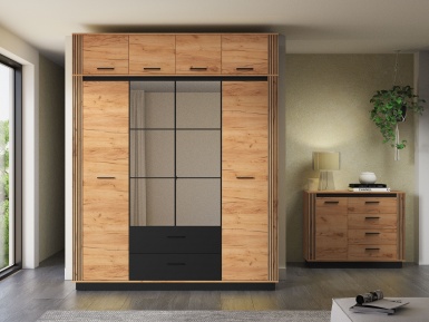Design Plus Studio Kuchni & Salon Meblowy | URSO 10 craft złoty/czarny - nadstawka 4D | 