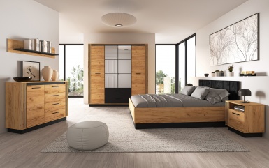 Design Plus Studio Kuchni & Salon Meblowy | URSO 10 craft złoty/czarny - nadstawka 4D | 