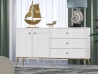 Design Plus Studio Kuchni & Salon Meblowy | Goldin 0401 Biały alpejski/Biały połysk - komoda | 