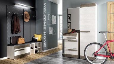 Design Plus Studio Kuchni & Salon Meblowy | BLANCO 36 sosna śnieżna/MDF new grey - szafka 1K | 